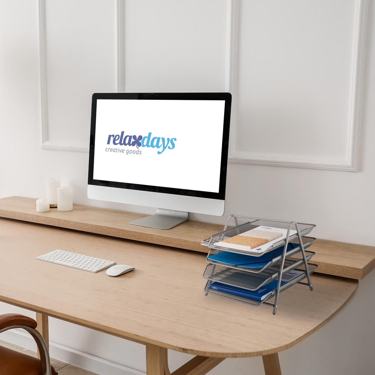 UKLADANIE súborov - strieborná, kov (30/32.5/35cm) - Relaxdays