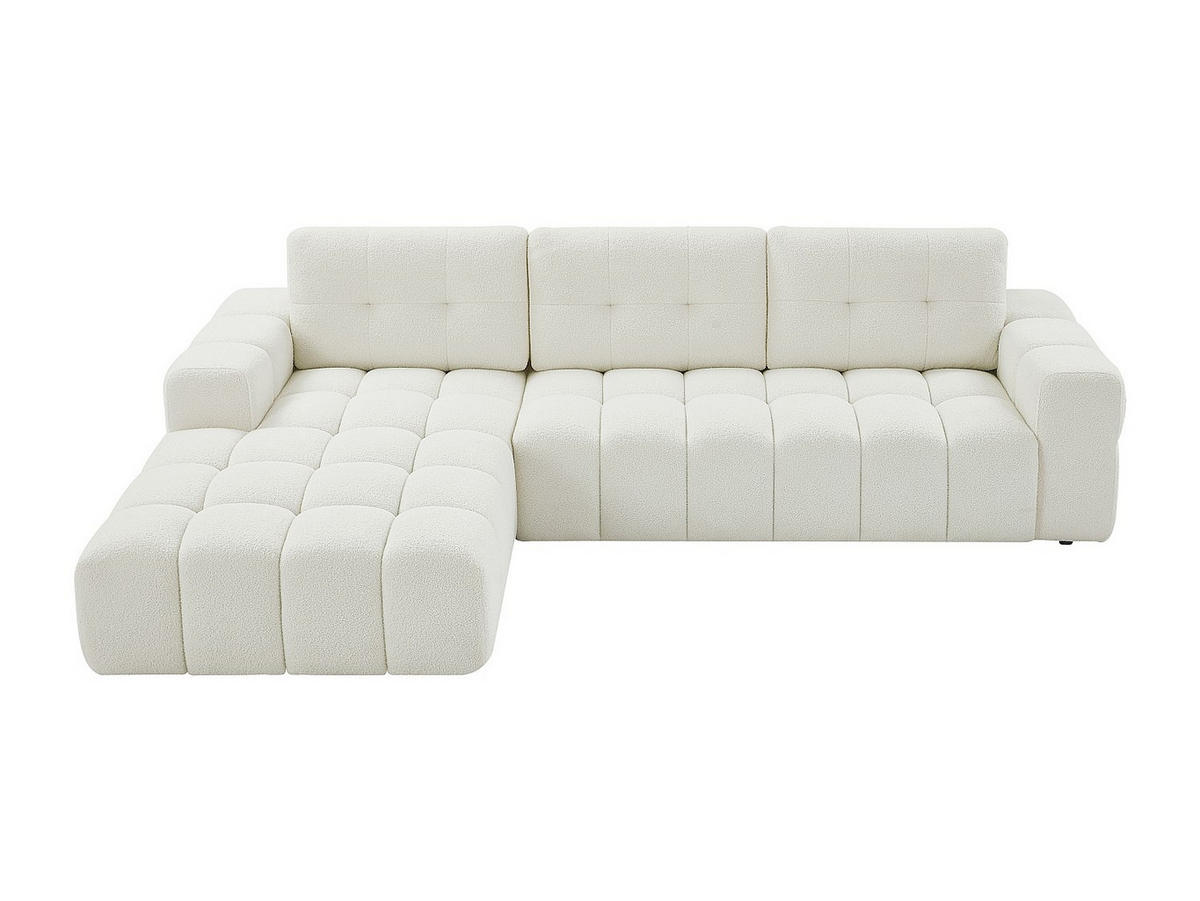 ECKSOFA - Ecke links - Bouclé-Stoff - Weiß - SOPELANA - Weiß, Textil (278/190cm) - Vente-Unique