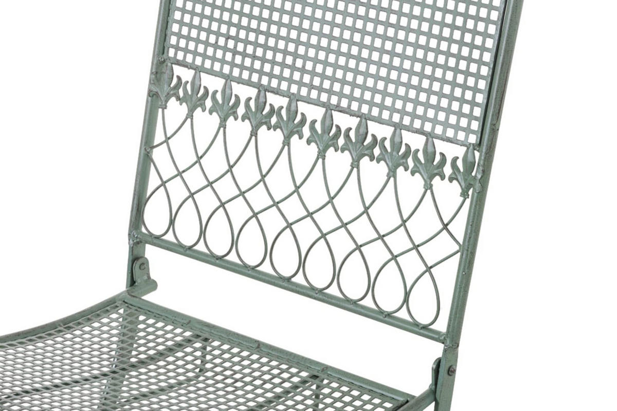 GARTENKLAPPSTUHL 2er Set Metall Antik-Grün - Grün, Metall (41/91/50cm) - CLP