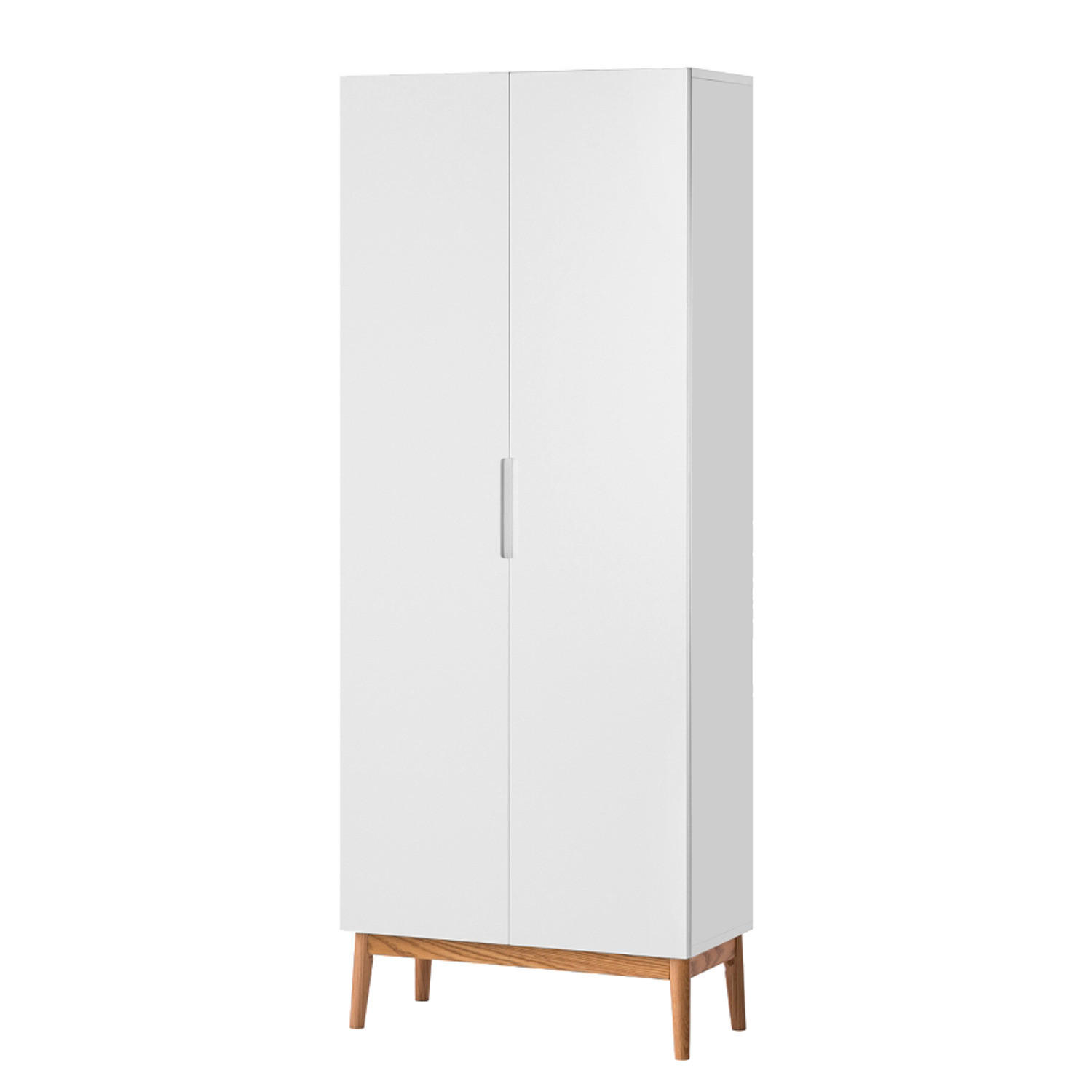 GARDEROBENSCHRANK - Eichefarben/Weiß, Eichenholz/Holz (76/193/37cm) - home24