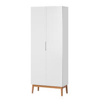 GARDEROBENSCHRANK - Eichefarben/Weiß, Eichenholz/Holz (76/193/37cm) - home24