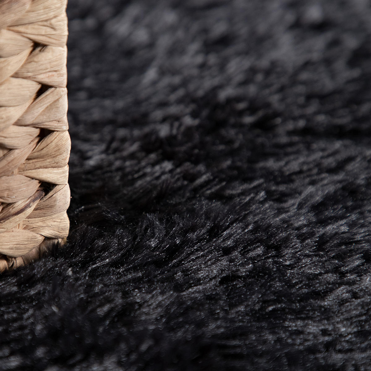 HOCHFLORTEPPICH 160/160 cm Silky 591 - Schwarz, Textil (160/160cm) - Paco Home
