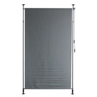 SENKRECHTMARKISE Turi 150x300cm Ohne Bohren Höhenverstellbar Dunkelgrau - Dunkelgrau, Kunststoff (150/312/8cm) - DELUKE