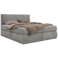 POSTEL BOXSPRING TARENZA 140/200 - Světle šedá Samet - Topper T25 - H3 - černá/světle šedá, textil/plast (140/200cm) - MKS