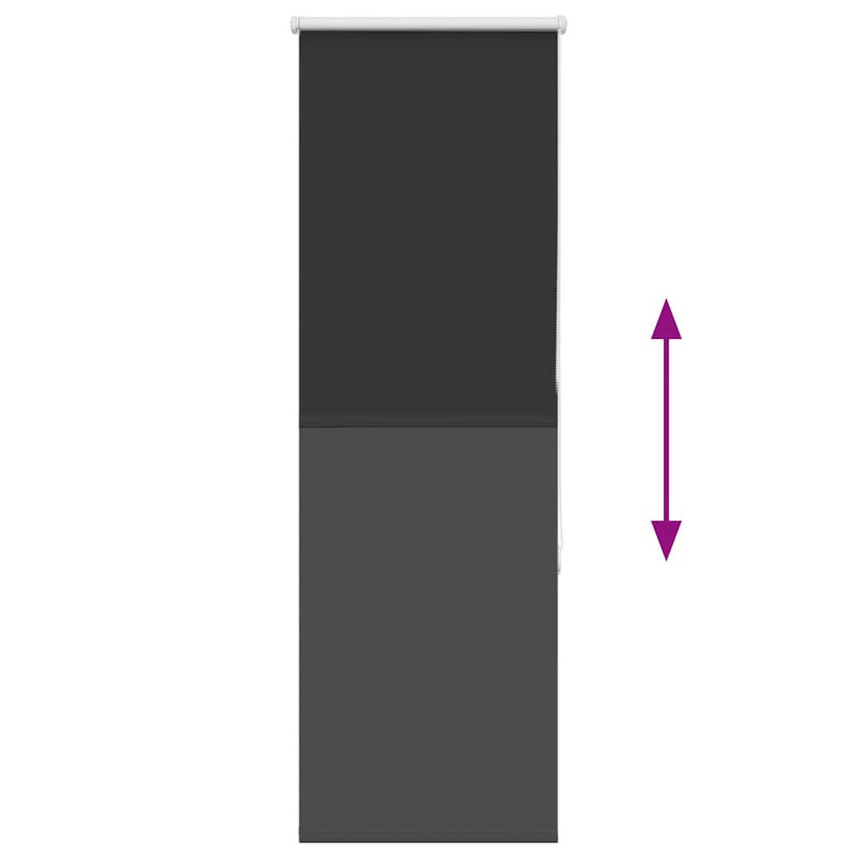 VERDUNKELUNGSROLLO 40/130 cm Stoffbreite 35,7 cm aus Polyester Schwarz - Schwarz, Textil (40/130cm) - vidaXL