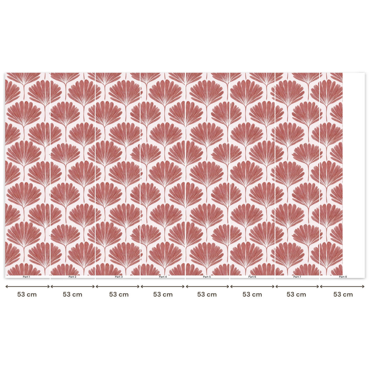 TAPETE - Fächer - Motiv - Terra - 450x260 cm - Rotbraun, Papier (450/260cm) - OnlyWow