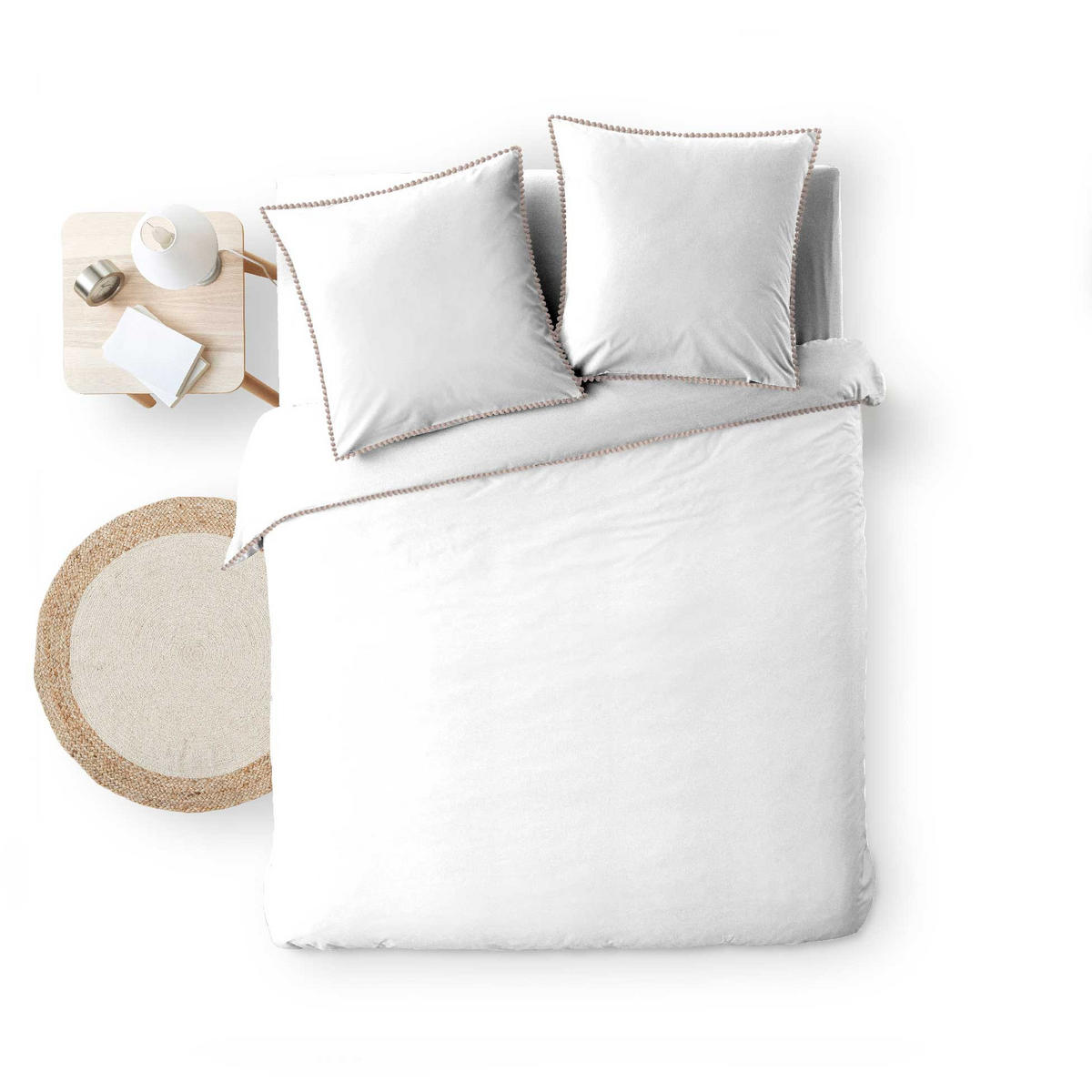 BETTWÄSCHE Noemie 240/220 cm - Weiß, Naturmaterialien (220/240cm) - Douceur d´intérieur