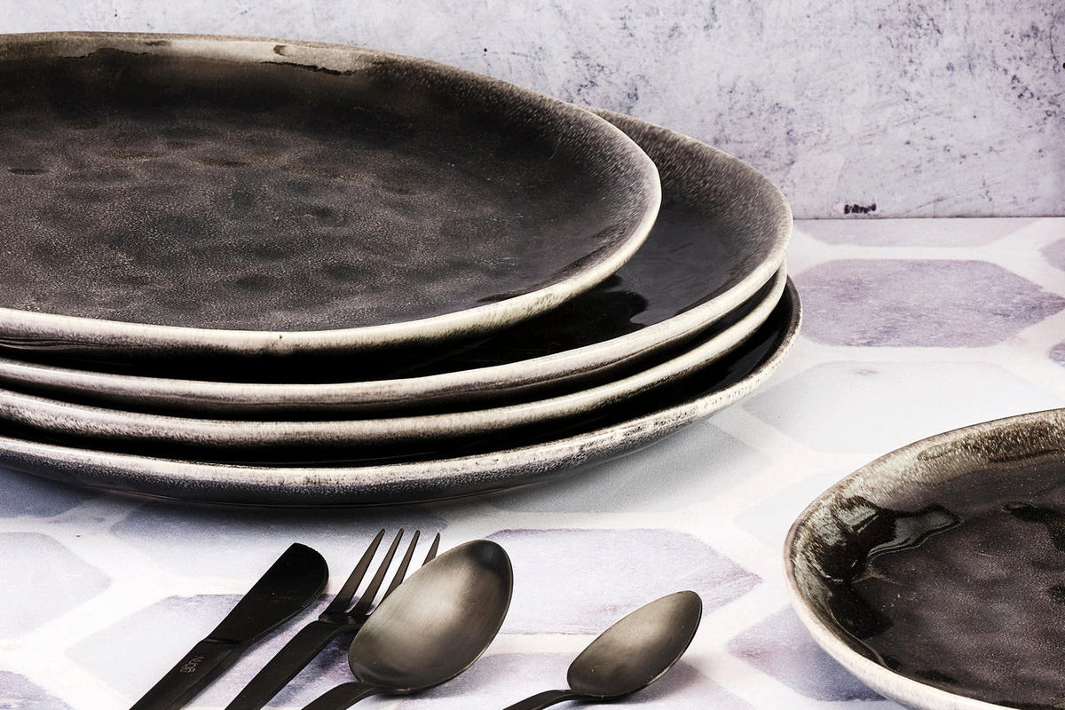 KOMPLETTSERVICE Moon - 30er-Set -Tintenfarben - Schwarz, Keramik (1/1/1cm) - Björn