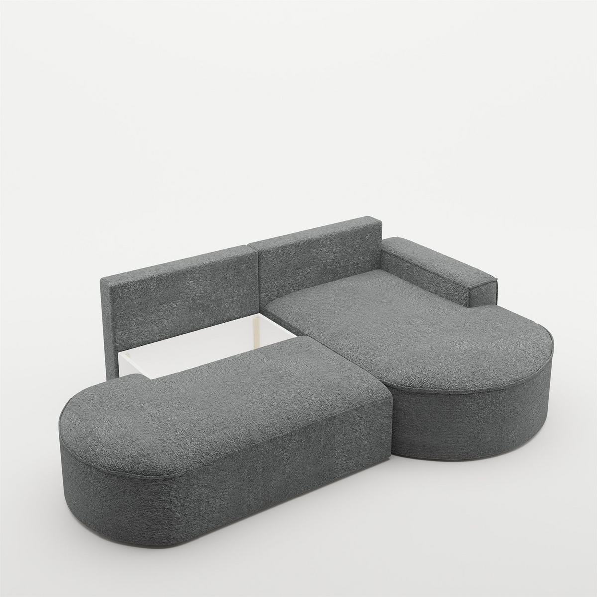 ECKSOFA Venedig Mit Schlaffunktion - Dunkelgrau, Holzwerkstoff/Textil (278/179cm) - Fun Möbel