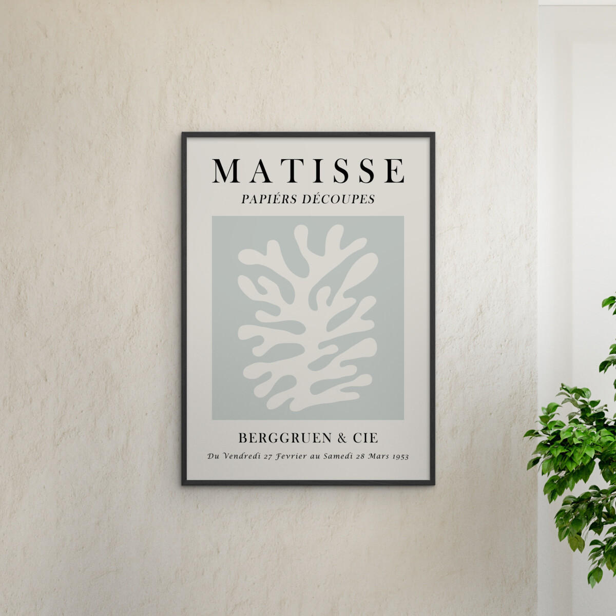 POSTER mit Rahmen Vitor Costa - Matisse floral art 3 - Blau/Schwarz, Holz/Papier (30/40cm) - Poster&Frame