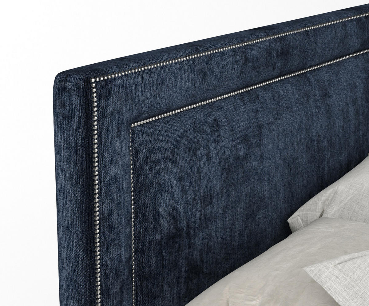 BOXSPRINGBETT Luxora Marineblau 180/200 cm - Schwarz/Dunkelblau, Holz/Holzwerkstoff (180/200cm) - Maison de Reve