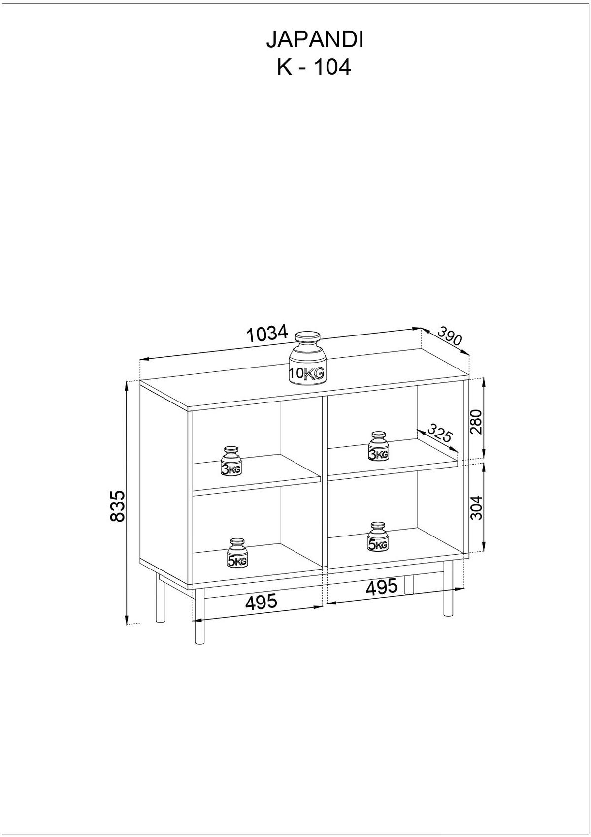 WOHNZIMMER Set – JAPANDI – Kaschmir - Kaschmir, Holzwerkstoff (103.5/83.5/39cm) - hi-markt