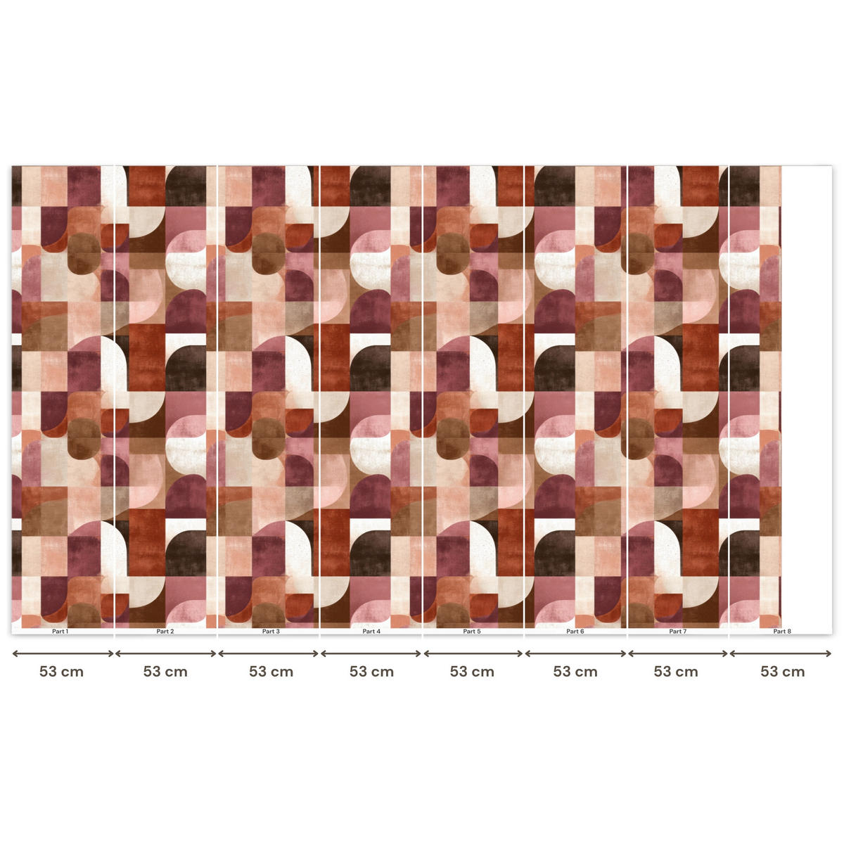 TAPETE - Geometrie - Modern - Retro - 450x260 cm - Multicolor, Papier (450/260cm) - OnlyWow