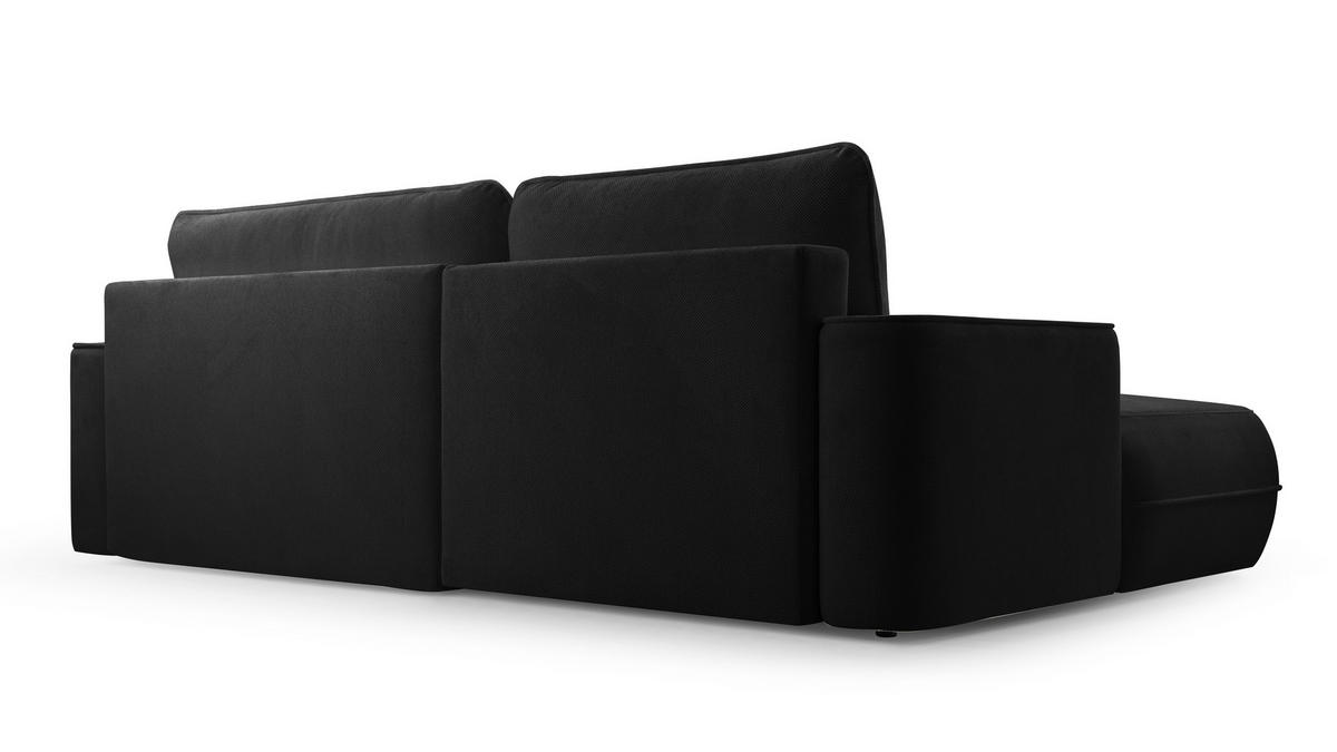 ECKCOUCH L Form Peoni Schwarz 267/168/87 cm mit Schlaffunktion L - Schwarz, Kunststoff/Textil (168/267cm) - AX Living