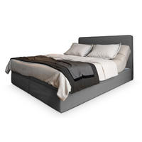 BOXBETT ASTOR 160x200 cm mit Matratze und Topper - Grau - Grau, Holz (160/200cm) - MASSENO