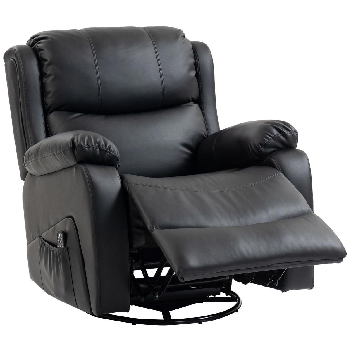 MASSAGESESSEL DE-06425 Wärme- & Liegefunktion, 145° neigbar Schwarz - Schwarz, Metall (85/100/97cm) - ComfortXL