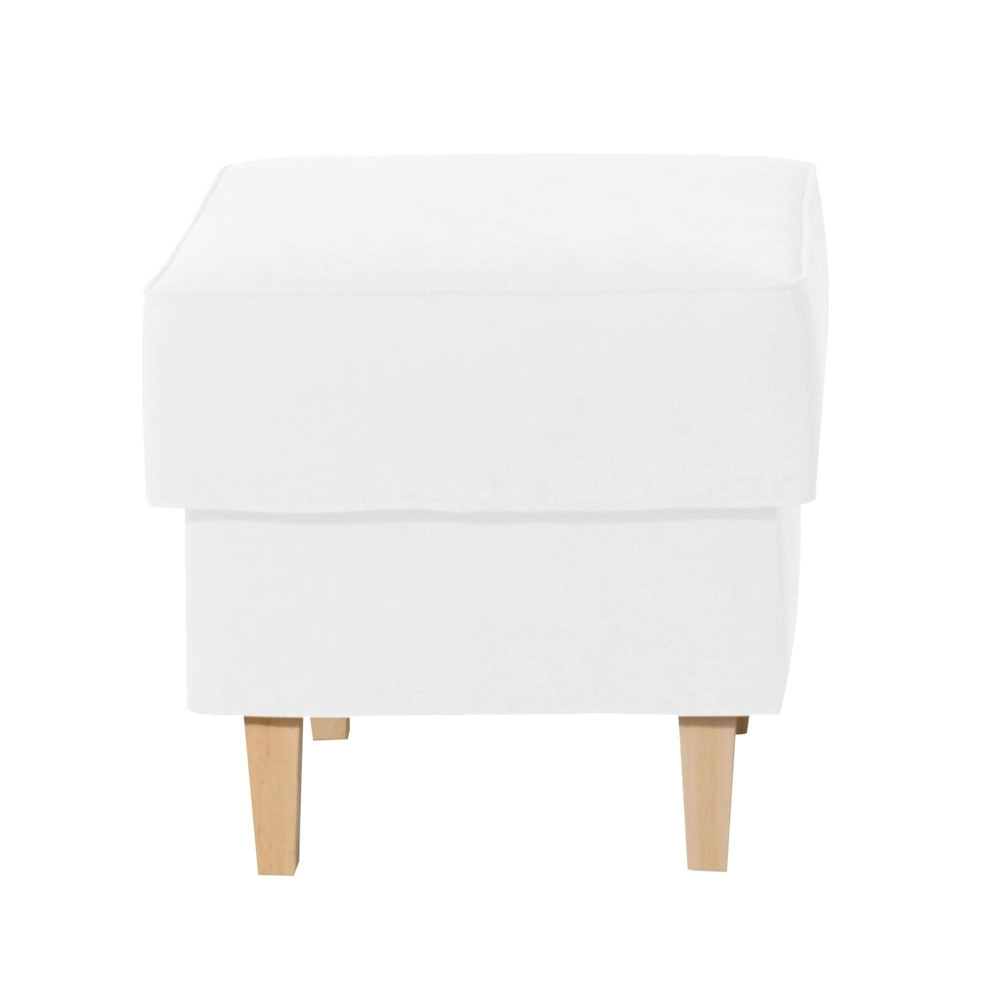 HOCKER Karlen Bezug Veloursstoff Buche natur / creme - Buchefarben/Creme, Kunststoff (53/45/53cm) - 58aufmkessel