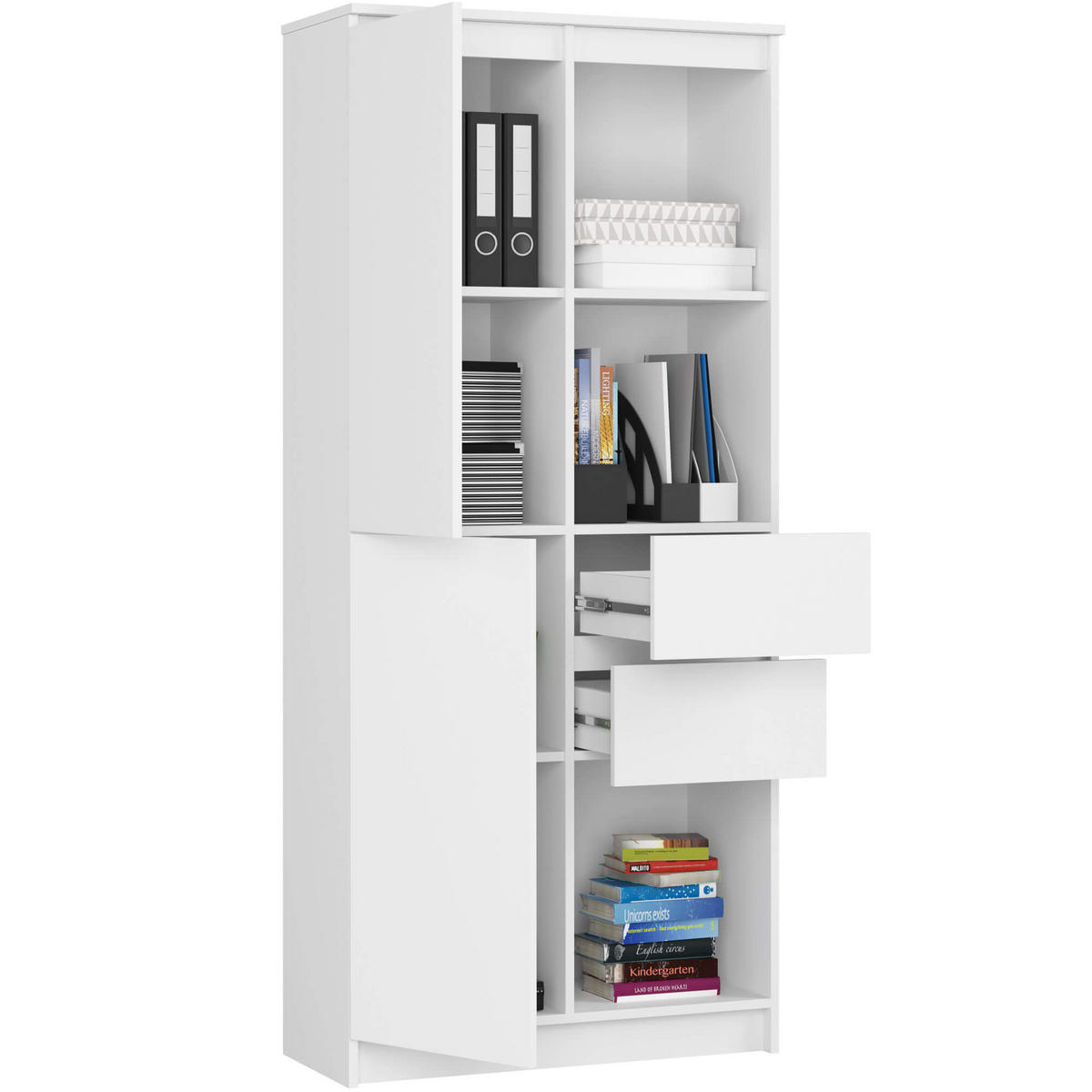 MEHRZWECKSCHRANK Weiß 80x180x35 cm - Weiß, Holzwerkstoff (80/180/35cm) - Akord