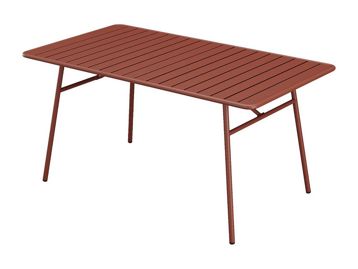 GARTENTISCH - L. 200 cm - Metall - Terracotta - MIRMANDE von MYLIA - Braun, Metall (100/200/75cm) - Vente-Unique