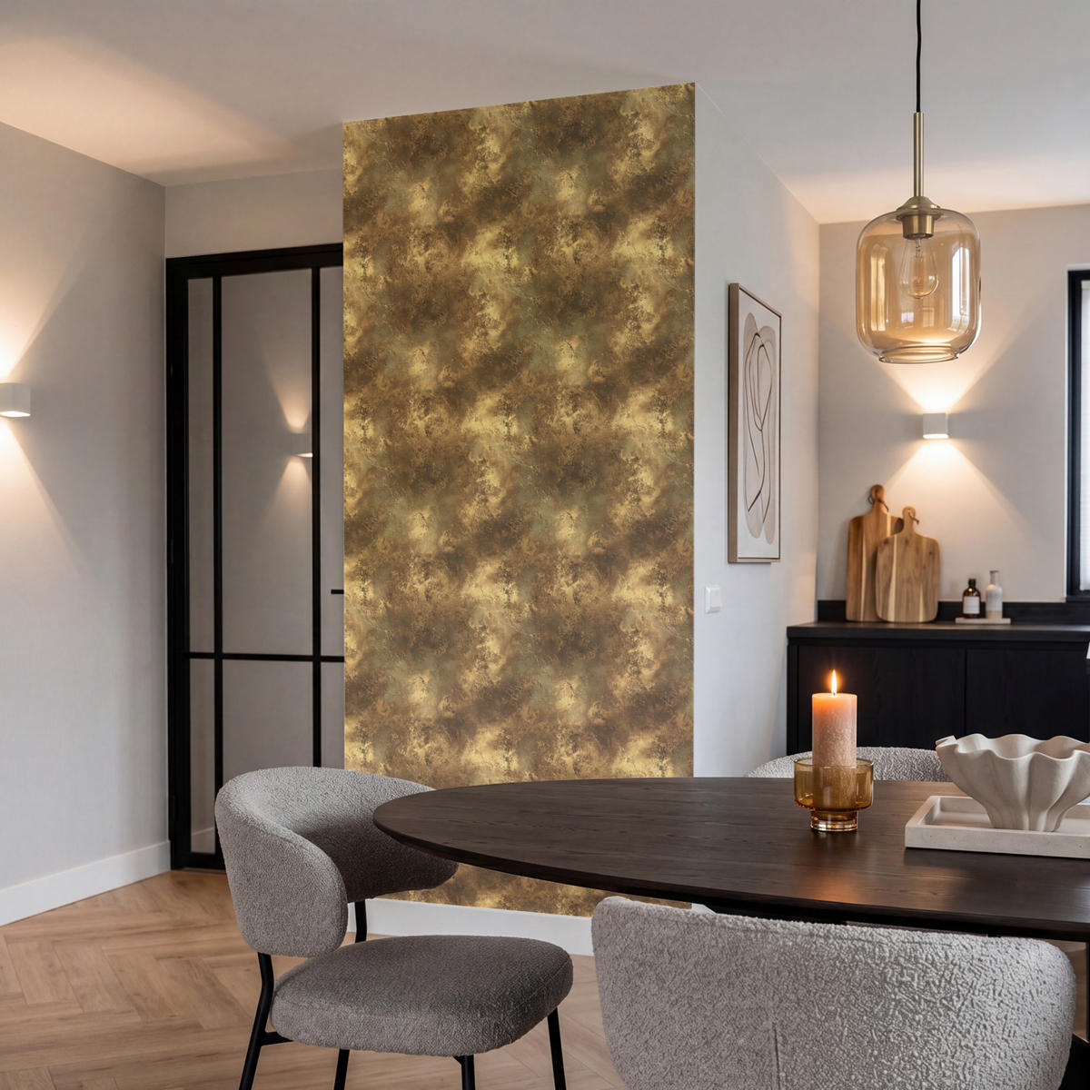 TAPETE - Antik - Metallic-Look - Gold - 120x240 cm - Messingfarben, Papier (120/240cm) - OnlyWow