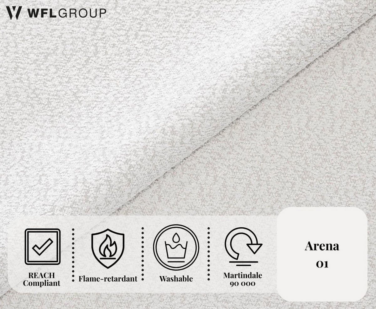 POLSTERBETT Puro mit Bettkasten, Weiß Boucle 120 x 200 cm – mit Metall-Lattenrost - Birkefarben/Schwarz, Holzwerkstoff/Kunststoff (120/200cm) - WFL GROUP