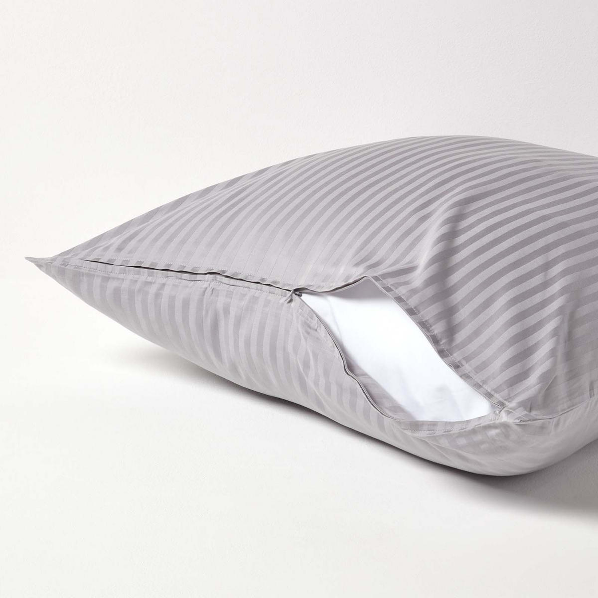 KISSENBEZUG Damast, Ägyptische Baumwolle, Fadendichte 330 - Grau, Textil (80/80cm) - Homescapes