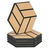AKUSTIKPANEEL Hexagon Natur 5 Stück - Naturfarben, Holz (30/26/2cm) - Homestyle4u