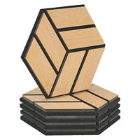 AKUSTIKPANEEL Hexagon Natur 5 Stück - Naturfarben, Holz (30/26/2cm) - Homestyle4u