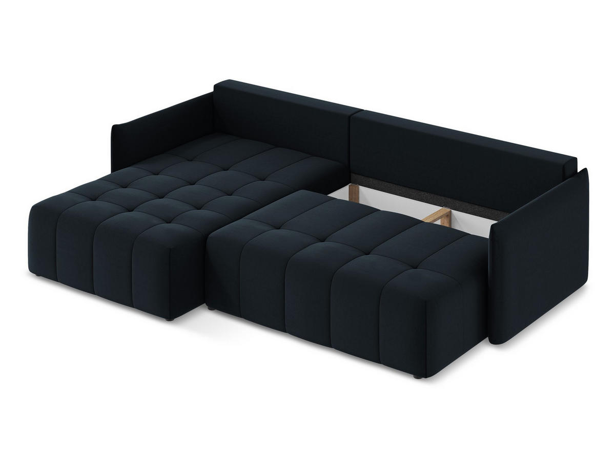 SOFAELEMENT Rechts Samt Stoff Violett - Flieder/Schwarz, Holzwerkstoff/Kunststoff (91/75/166cm) - Makamii