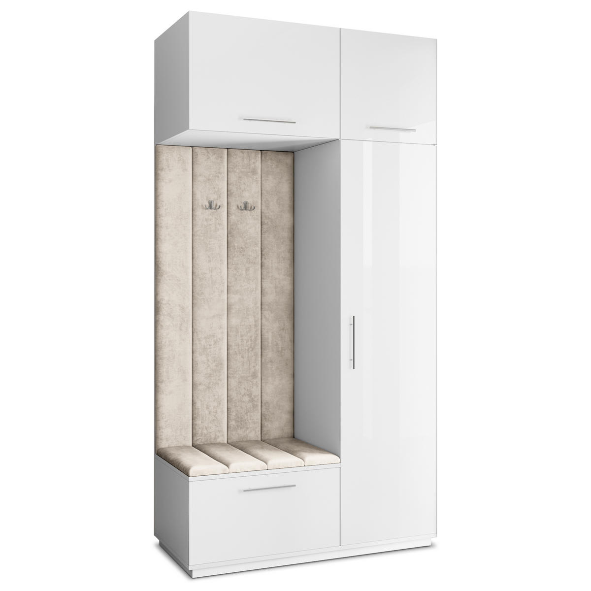 GARDEROBENSCHRANK REMA 120/240/60 cm Modern Weiß - Weiß, Holzwerkstoff (120/240/60cm) - MASSENO