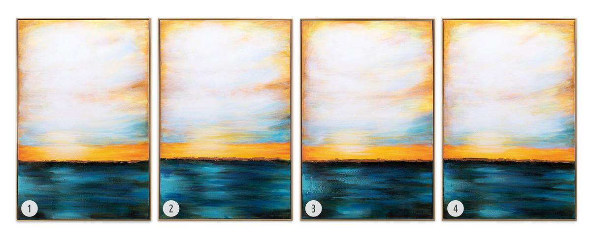 ACRYLBILD HANDGEMALT 60/90 cm - Blau/Gelb, Textil (60/90cm) - KUNSTLOFT