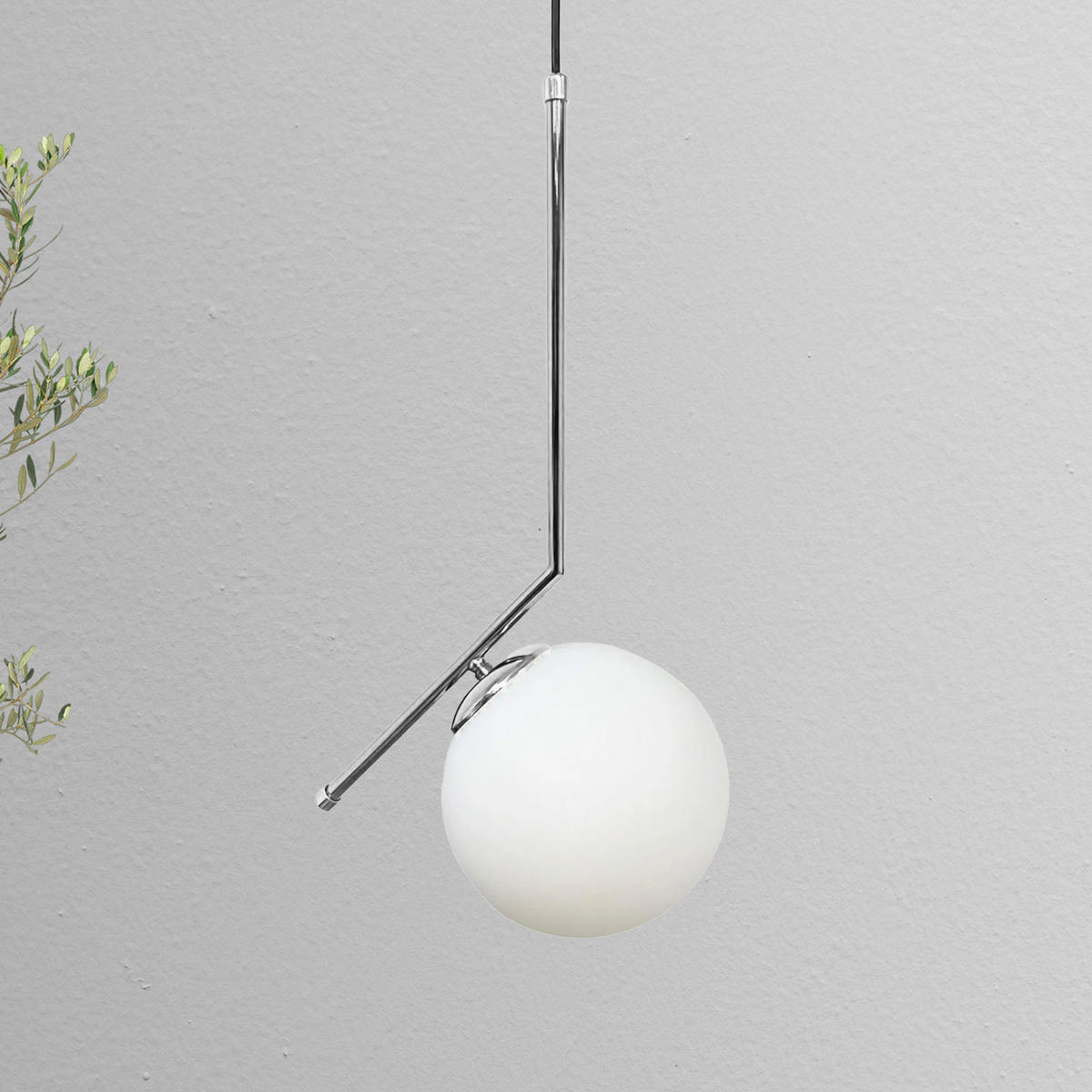 PENDELLEUCHTE Wohnzimmer Waterfor 30/50 cm - Silberfarben, Glas/Metall (50/30/50cm) - Bamyum