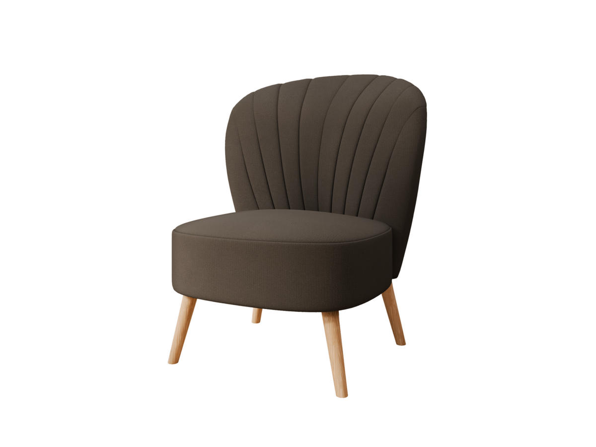 SESSEL Lumora mit Holzbeinen braun - Braun, Holz (68/82/78cm) - Panda Möbel