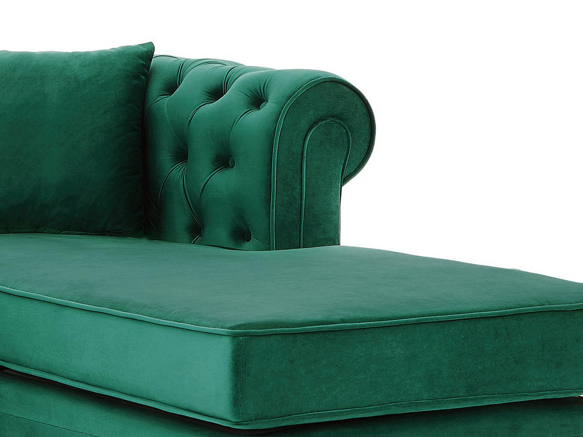 CHESTERFIELD Ecksofa - Ecke wechselbar - Samt - Grün - TOLEDO - Grün, Textil (228/72/163cm) - Vente-Unique