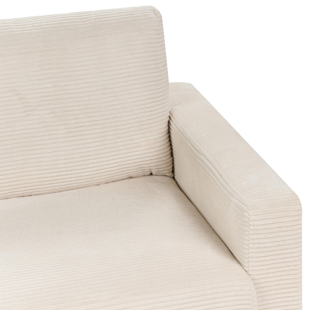 3-SITZER-SOFA Cord hellbeige/hellbraun Siggard - Hellbraun/Beige, Textil (217/84/92cm) - Beliani