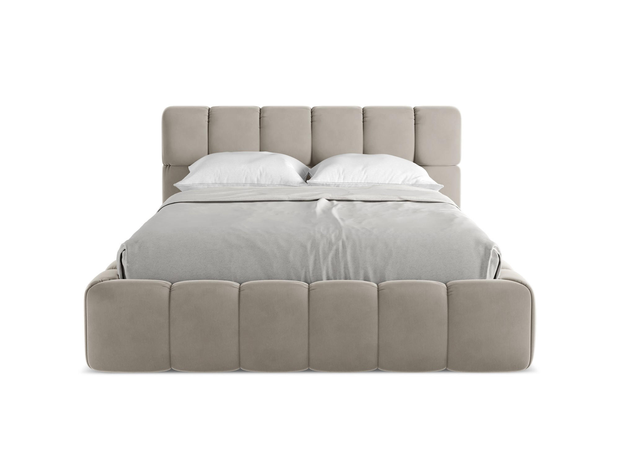 POLSTERBETT mit Bettkasten und Lattenrost 160x228 Grau - Taupe/Schwarz, Kunststoff/Textil (140/200cm) - Makamii