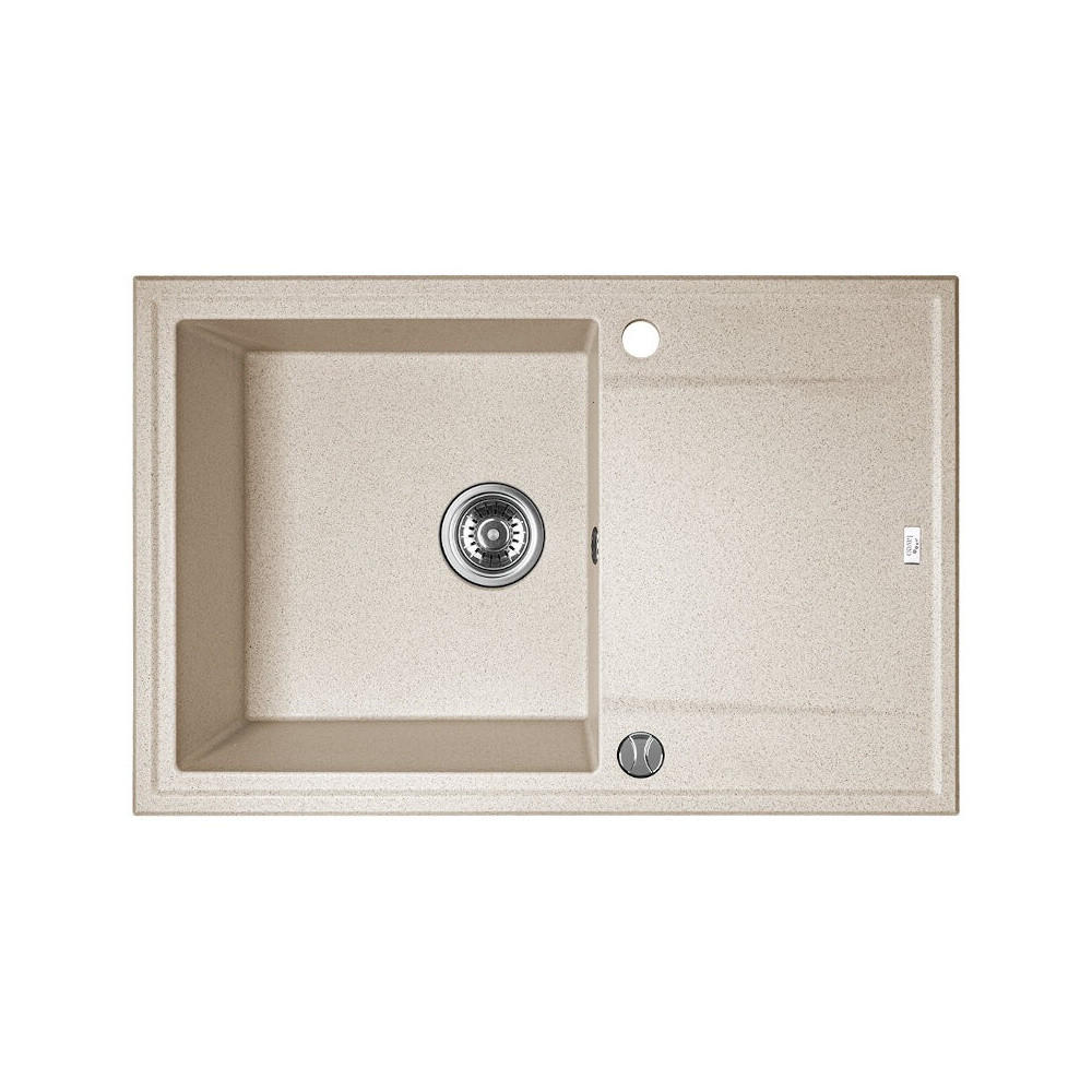 EINBAUSPÜLE Megalo Beige, Einzelbecken, 50/78/18,5 cm - Beige, Stein (50/18.5/78cm) - bad land