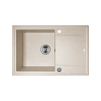 EINBAUSPÜLE Megalo Beige, Einzelbecken, 50/78/18,5 cm - Beige, Stein (50/18.5/78cm) - bad land