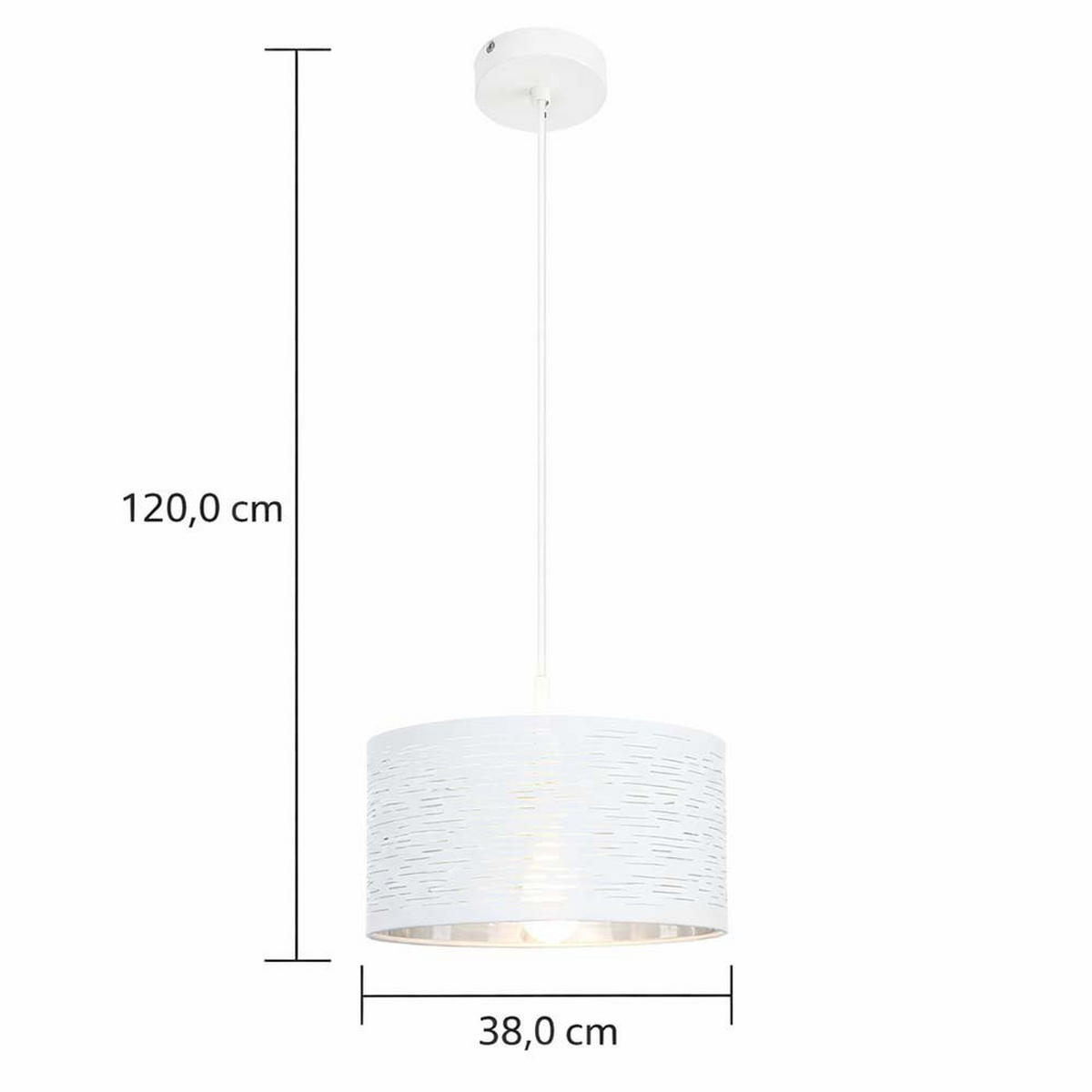 HÄNGELEUCHTE Metall Weiß Chrom - Weiß, Metall (38/38/120cm) - Globo Lighting