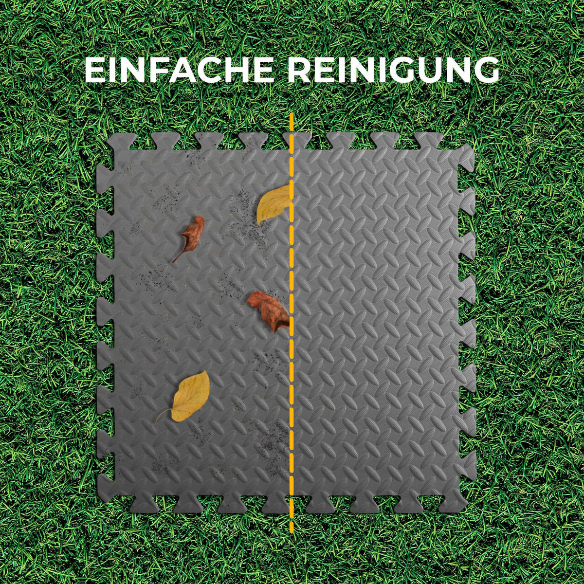 BODENSCHUTZMATTE für Pool Anthrazit 52x52cm (16 Stück - 4,32m²) Extradick - Anthrazit, Kunststoff (52/52cm) - Bestlivings