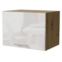 KLAPPHÄNGESCHRANK Essen W4B/50 Weiß Hochglanz / Eiche Artisan Matt 50 / 32,5 / 36cm - Weiß Hochglanz/Eiche Artisan, Holz/Holzwerkstoff (50/36/32.5cm) - Feldmann-Wohnen