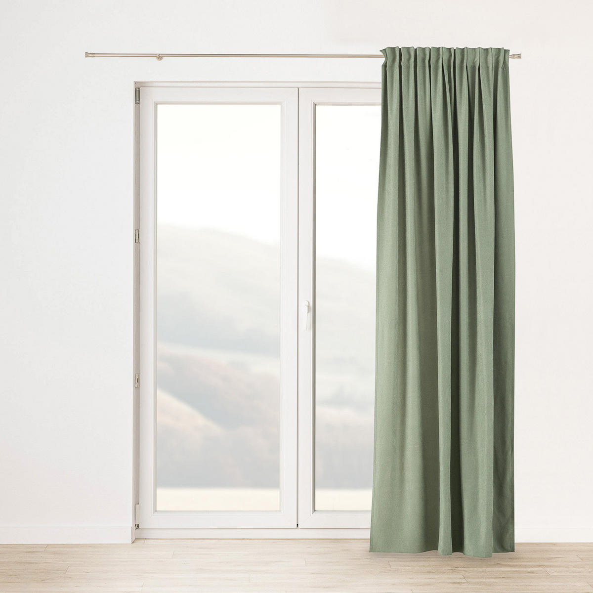 FERTIGVORHANG mit Schlaufenband salbeigrün 140 x 280 cm - Salbeigrün, Textil (140/280/1cm) - Dekoria