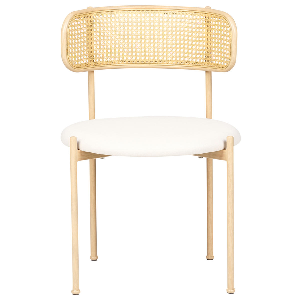 JÍDELNÍ ŽIDLE sada 2 ks Kov světlejší Odstín dřeva/krémová Andover - světle hnědá/béžová, kov (50/75/50cm) - Beliani