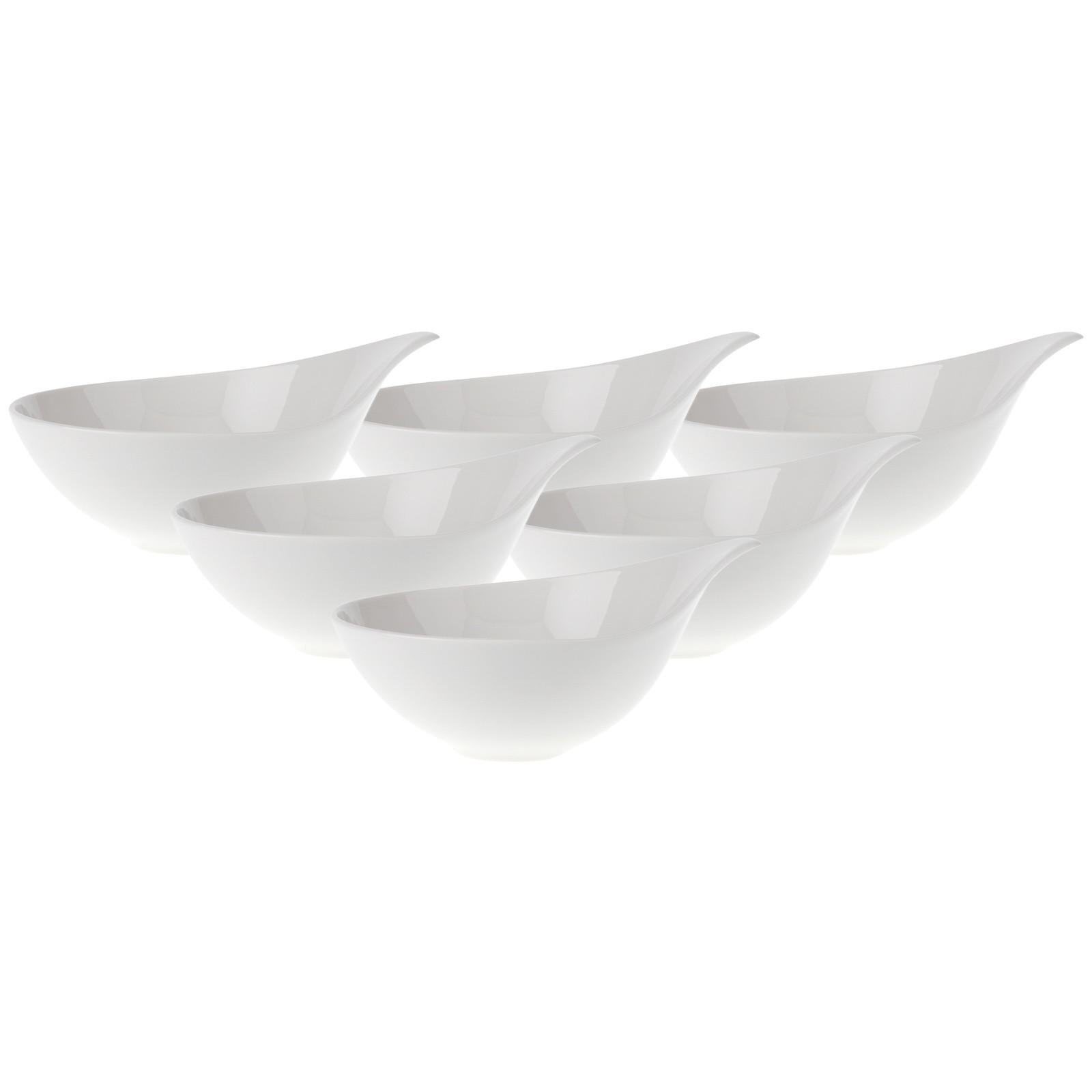 DESSERTSCHALEN Flow weiß 16 x 13 cm 6er Set - Weiß, Keramik (1cm) - Villeroy & Boch