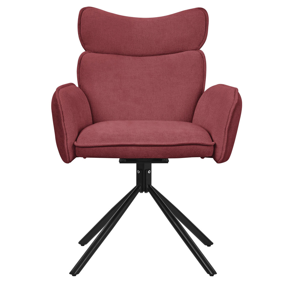 ESSZIMMERSTÜHLE 4er Set drehbar Rot mit Stoffbezug - Rot/Schwarz, Textil/Metall (63/89/68cm) - ML-DESIGN