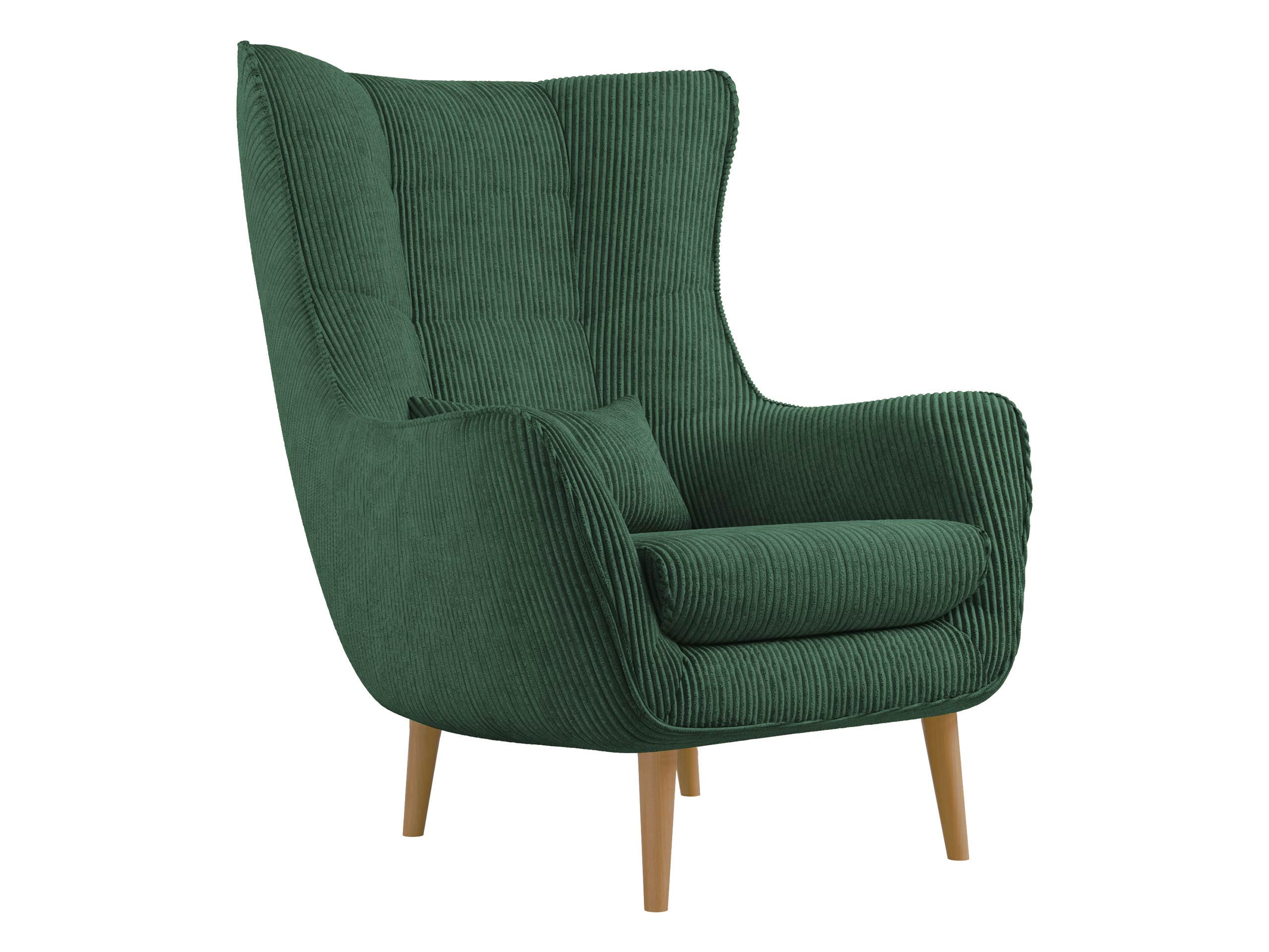 SESSEL Estjano Cord - Dunkelgrün/Beige, Holz/Textil (80/106/95cm) - MIRJAN24