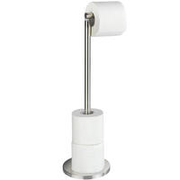 TOILETTENPAPIER-BADEZIMMERSTÄNDER Design mit Griff 17/21/55 cm - Silberfarben, Metall (21/55/17cm) - Wenko