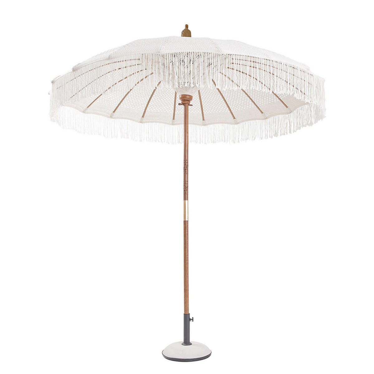 SONNENSCHIRM Macramè - Braun, Holz/Textil (180/180cm) - Butlers