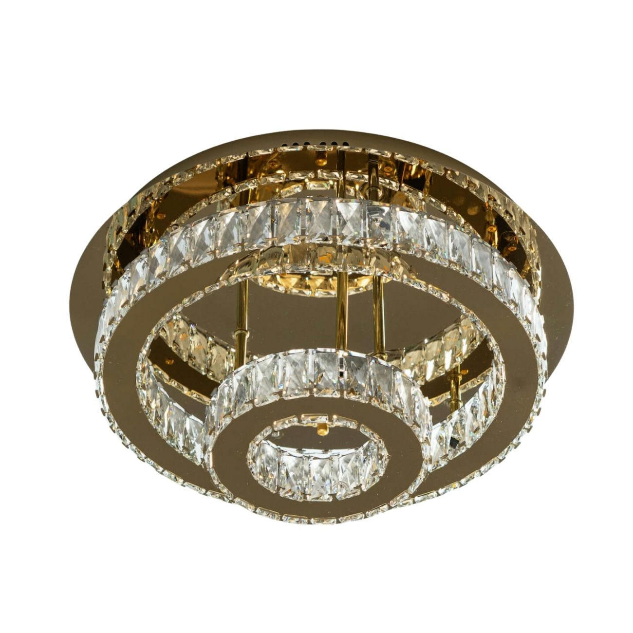 DECKENLEUCHTE Diez, Gold / Messing, 21cm - Goldfarben, Glas (21/45/21cm) - KOSILUM