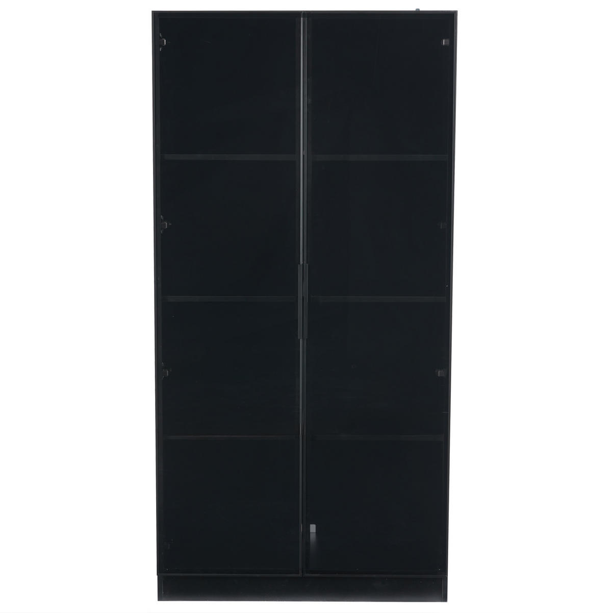 VITRINE 80/40/160 cm aus Spanplatte mit App-gesteuerter LED-Beleuchtung Schwarz - Schwarz, Holzwerkstoff (40/160/80cm) - Modenvie